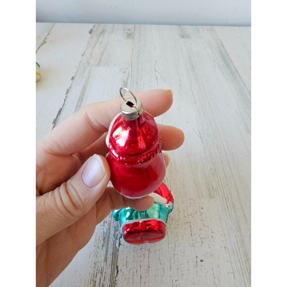 antique Eskimo Santa glass ornament West Germany Xmas tree set - Picture 6 of 12